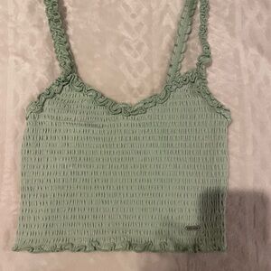 Hollister Green Cropped Tank Top